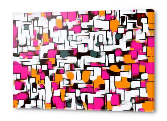 pink orange and black lines drawing abstract with white background Acrylic prints by Timmy333