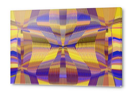 blue purple yellow and gold lines drawing abstract background Acrylic prints by Timmy333