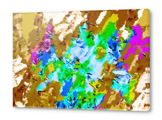 psychedelic splash painting abstract texture in brown green blue pink Acrylic prints by Timmy333