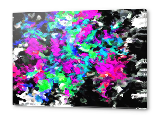 psychedelic splash painting abstract texture in pink purple blue green black Acrylic prints by Timmy333