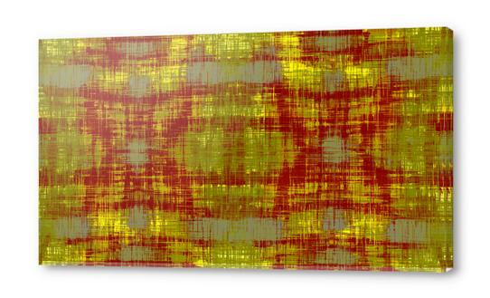 red and yellow plaid pattern abstract background Acrylic prints by Timmy333