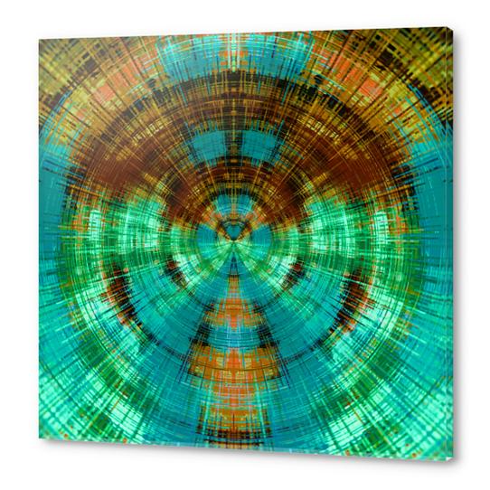 green brown orange and blue circle plaid pattern background Acrylic prints by Timmy333