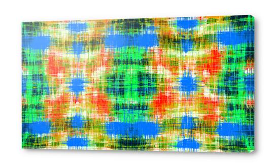 yellow blue green and red plaid pattern texture abstract background Acrylic prints by Timmy333