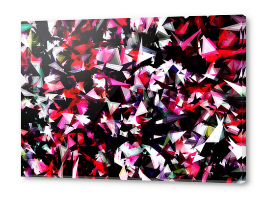 psychedelic geometric triangle polygon abstract pattern in red pink black Acrylic prints by Timmy333