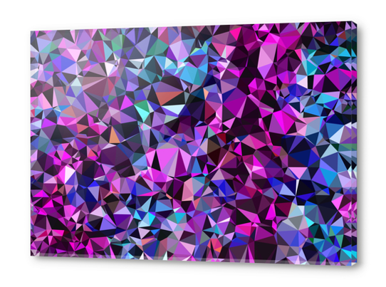 geometric triangle polygon pattern abstract in pink blue black Acrylic prints by Timmy333