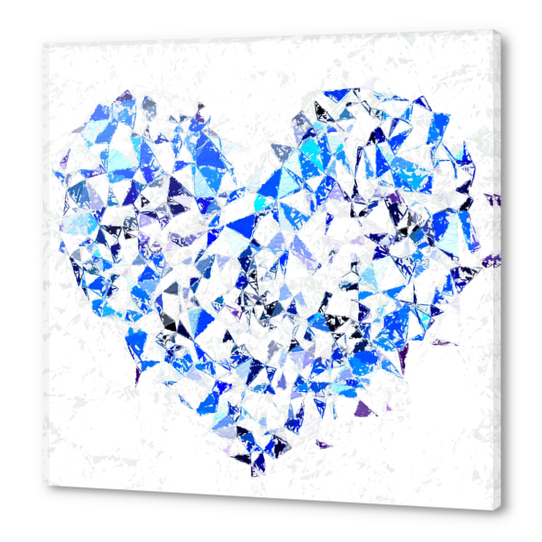 blue heart shape abstract with white abstract background Acrylic prints by Timmy333