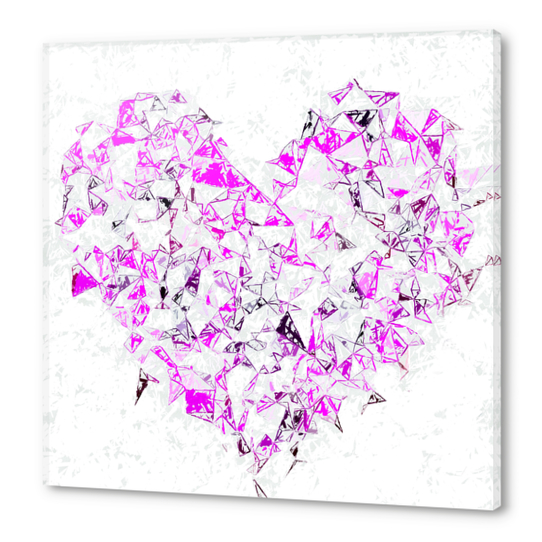 pink heart shape abstract with white abstract background Acrylic prints by Timmy333