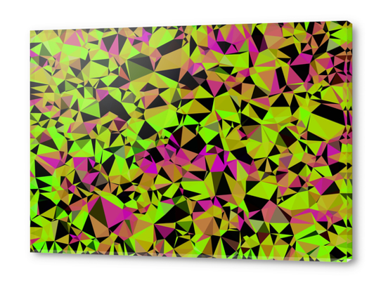 geometric triangle pattern abstract in green black pink Acrylic prints by Timmy333