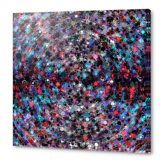 geometric circle and square pattern abstract in blue and red Acrylic prints by Timmy333