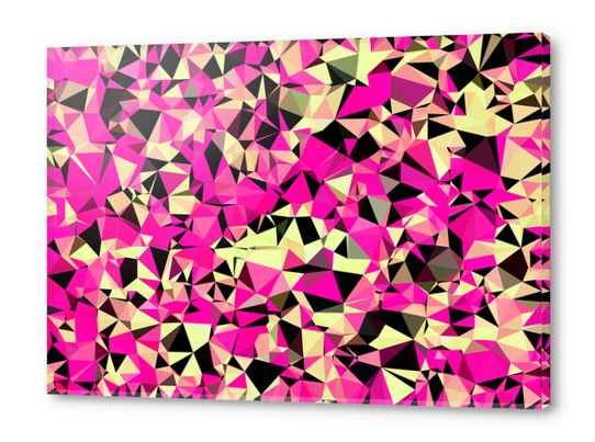 geometric triangle pattern abstract in pink and black Acrylic prints by Timmy333