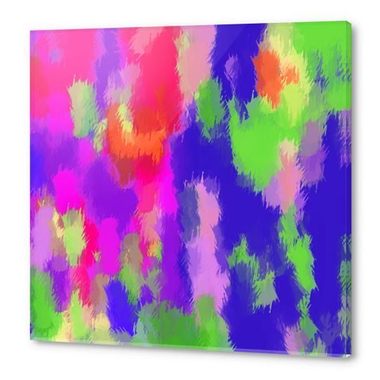 pink purple blue green and orange painting texture background Acrylic prints by Timmy333