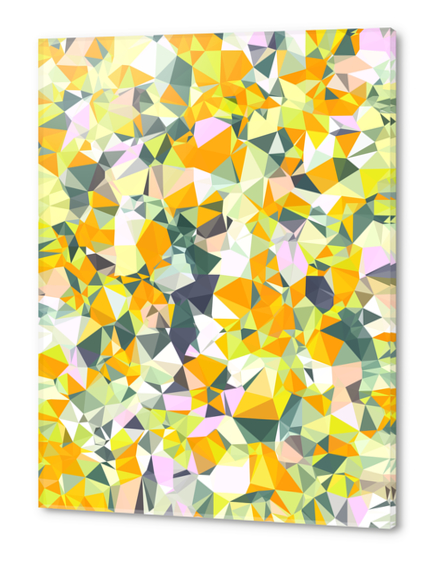 geometric triangle pattern abstract in orange green yellow Acrylic prints by Timmy333