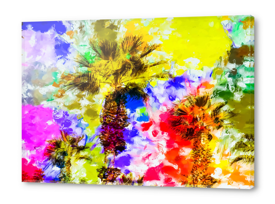 palm tree with colorful painting texture abstract background Acrylic prints by Timmy333