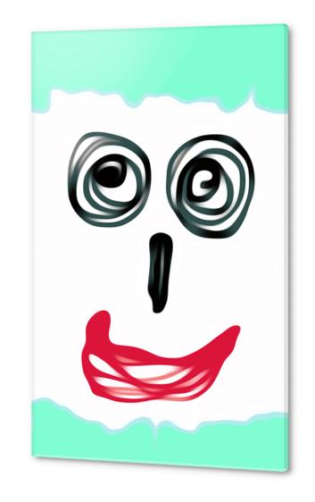 funny face with blue background and red lip Acrylic prints by Timmy333