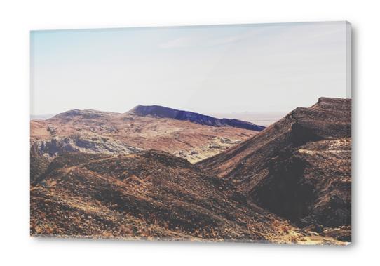 desert and mountain with blue sky in summer Acrylic prints by Timmy333