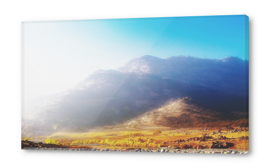 mountain with strong summer sunlight and blue sky Acrylic prints by Timmy333