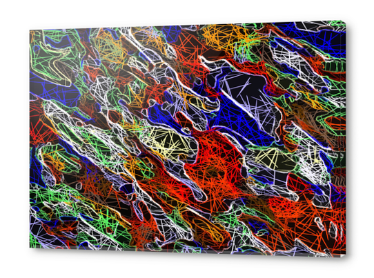 psychedelic rotten sketching texture abstract background in red blue green Acrylic prints by Timmy333