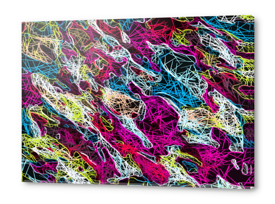 psychedelic rotten sketching texture abstract background in pink blue yellow Acrylic prints by Timmy333