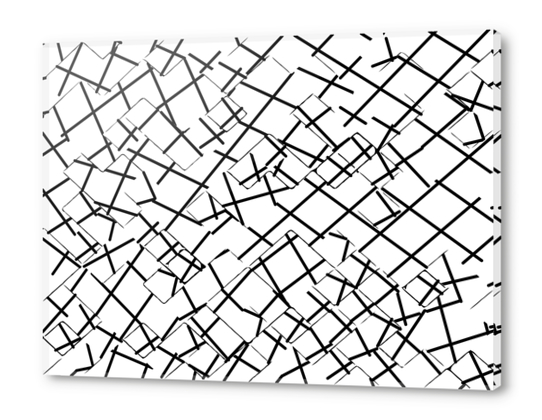 geometric square shape abstract background in black and white Acrylic prints by Timmy333