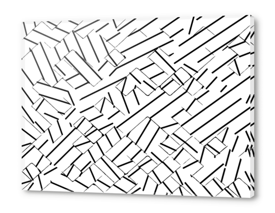 geometric line abstract pattern abstract in black and white Acrylic prints by Timmy333