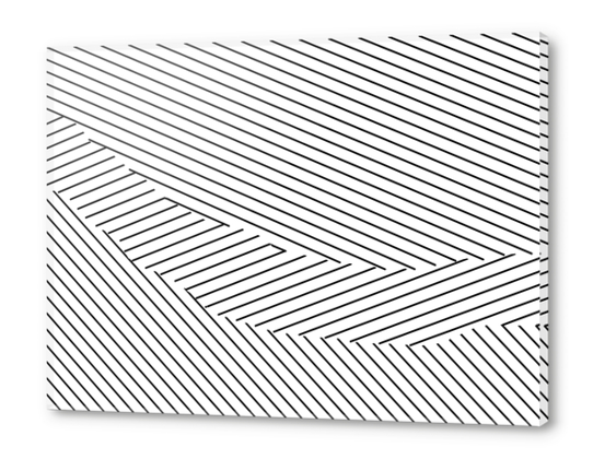 geometric line pattern abstract background in black and white Acrylic prints by Timmy333