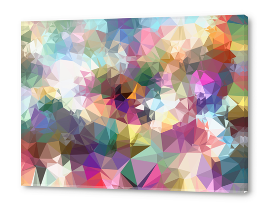 colorful geometric triangle pattern abstract background in pink blue yellow Acrylic prints by Timmy333