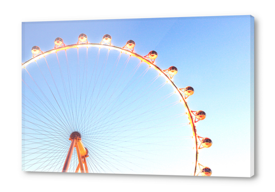 orange Ferris Wheel in the city with blue sky  Acrylic prints by Timmy333