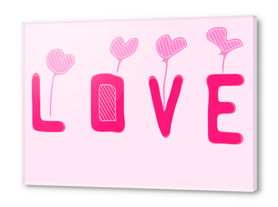 LOVE with pink heart Acrylic prints by Timmy333