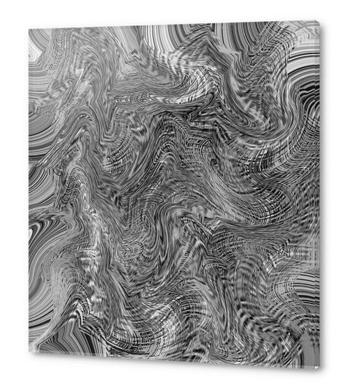 black and white curly line drawing abstract background Acrylic prints by Timmy333