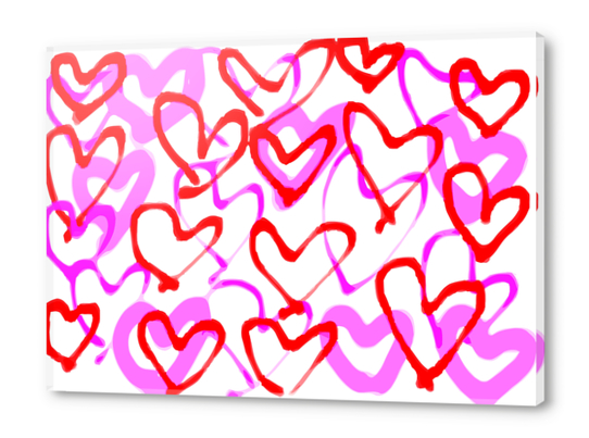 heart shape in red and pink Acrylic prints by Timmy333