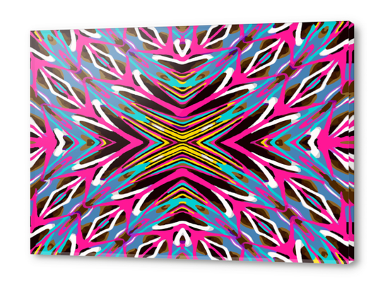 psychedelic geometric graffiti abstract pattern in pink blue yellow brown Acrylic prints by Timmy333