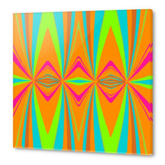 orange pink blue green symmetry art abstract background Acrylic prints by Timmy333