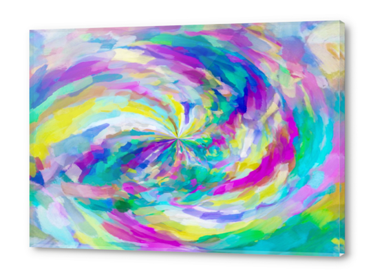 colorful splash painting abstract in pink green blue yellow Acrylic prints by Timmy333