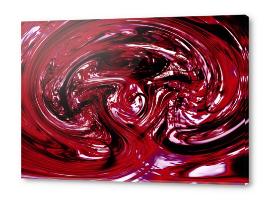 psychedelic spiral line pattern painting abstract background in red Acrylic prints by Timmy333