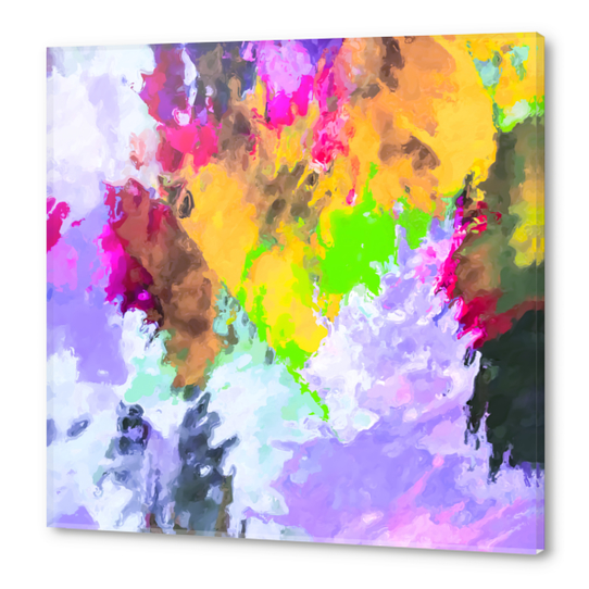 painting texture abstract background in purple yellow green pink Acrylic prints by Timmy333