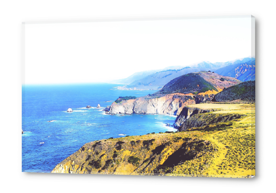 mountain with ocean view at Big Sur, Highway 1, California, USA Acrylic prints by Timmy333