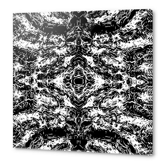 vintage psychedelic graffiti symmetry art abstract in black and white Acrylic prints by Timmy333