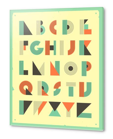 RETRO ALPHABET - BEIGE Acrylic prints by Jazzberry Blue