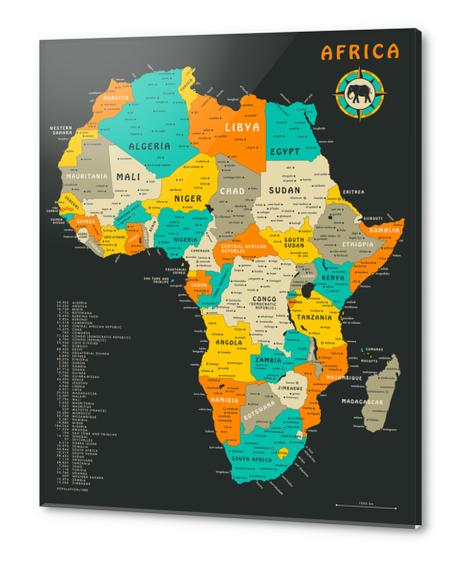 AFRICA MAP Acrylic prints by Jazzberry Blue