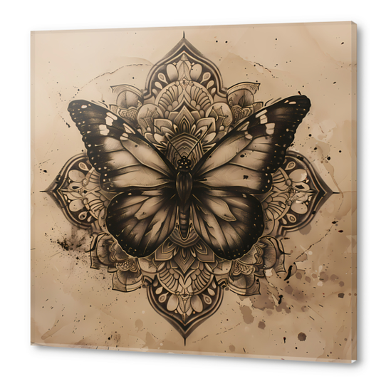 Mandala - Butterfly Acrylic prints by aleibanez