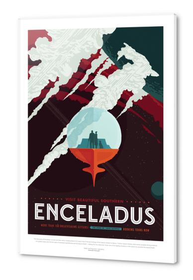 Visit Beautiful Southern Enceladus - NASA JPL Space Travel Poster Acrylic prints by Space Travel