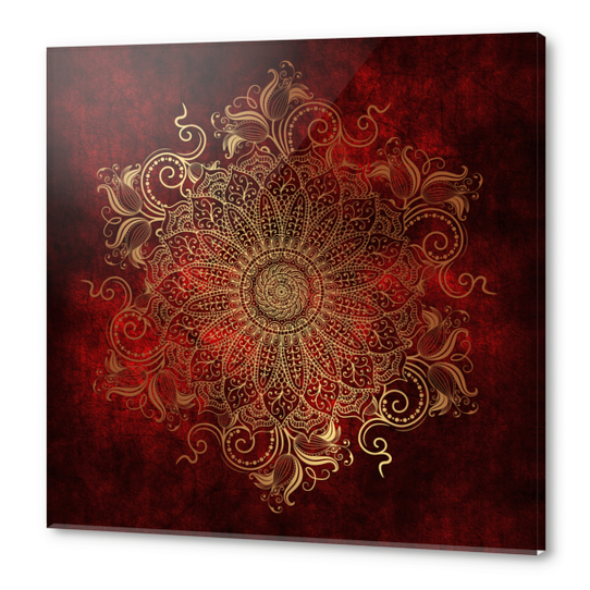 Mandala - Fire Acrylic prints by aleibanez