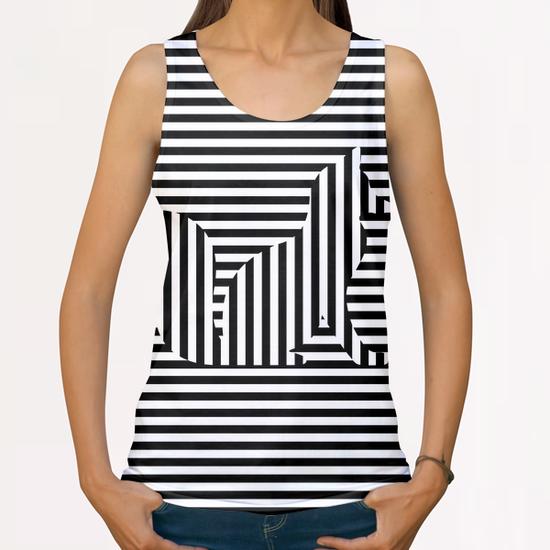 Fox on Stripes All Over Print Tanks by Divotomezove