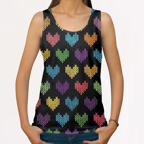 Colorful Knitted Hearts All Over Print Tanks by Amir Faysal