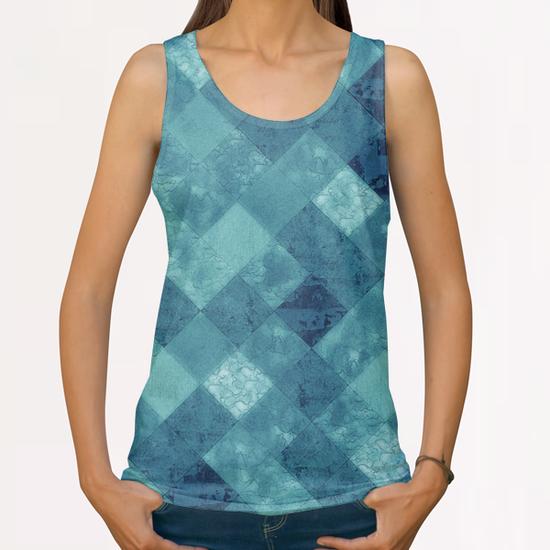 Abstract Geometric Background All Over Print Tanks by Amir Faysal