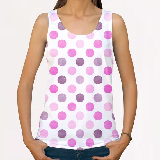 Watercolor Polka Dots #3 All Over Print Tanks by Amir Faysal