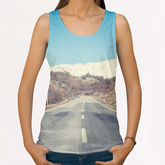 Road with Mountain All Over Print Tanks by Salvatore Russolillo