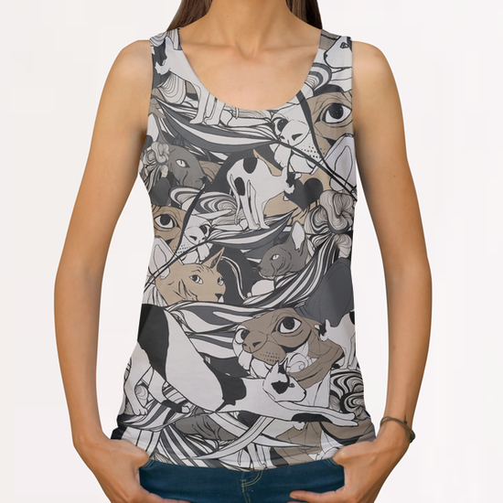 cats All Over Print Tanks by Giulioiurissevich