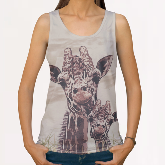 Giraffe All Over Print Tanks by Galen Valle