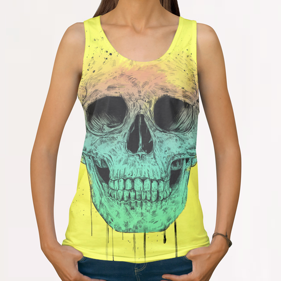 Pop art skull All Over Print Tanks by Balazs Solti